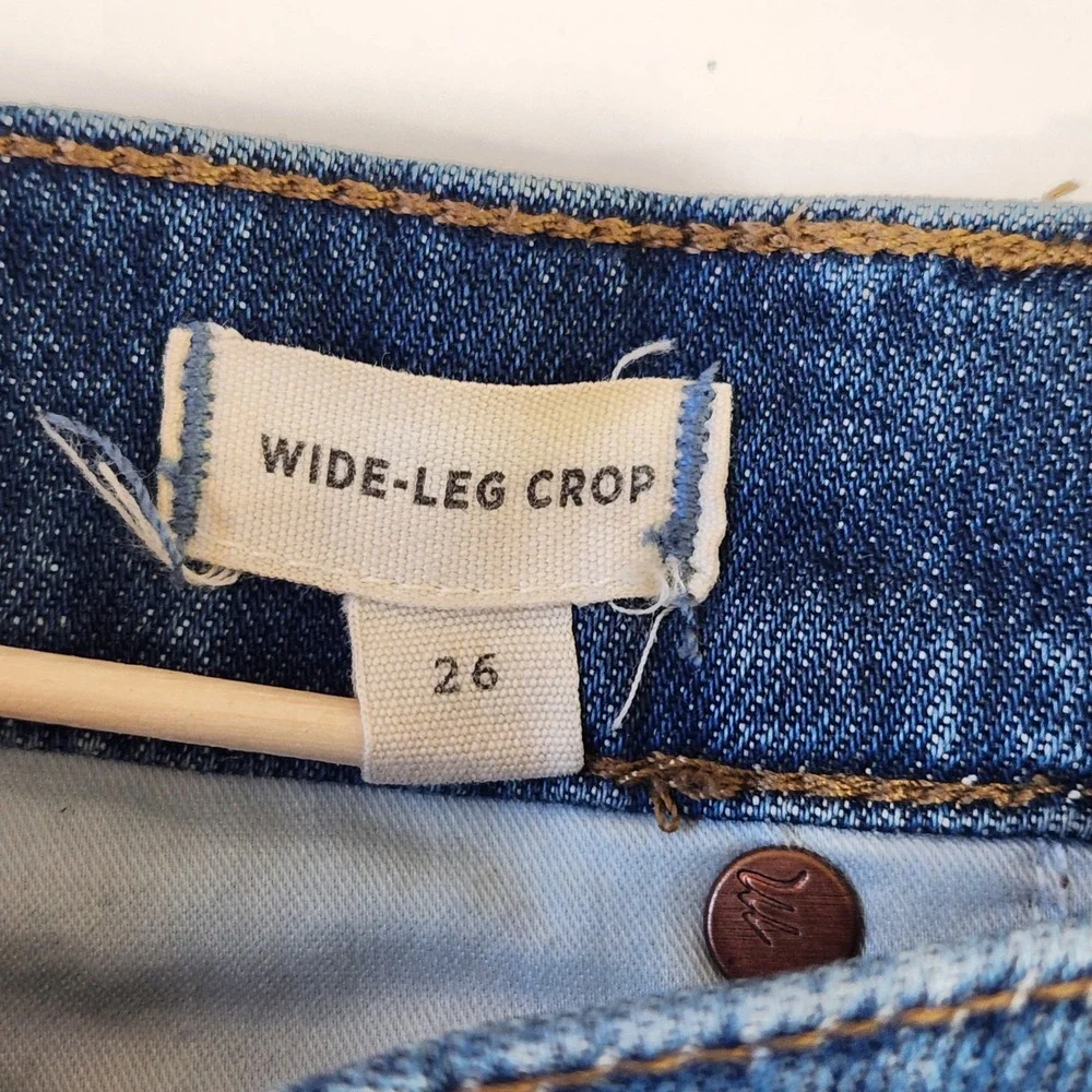 Madewell Wide Leg Crop Jeans High‎ Rise Women's Size 26 Blue Denim Stretch